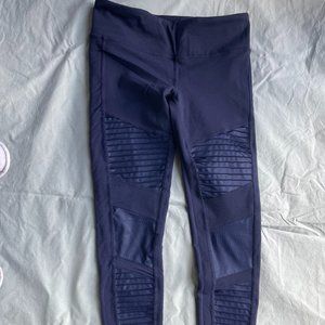 High-Waist Moto Sport Leggings with Mesh Panels